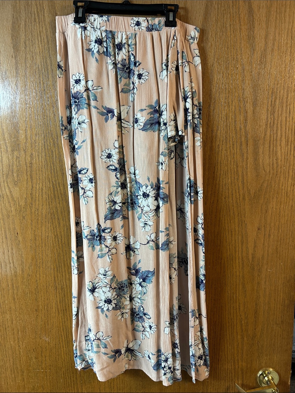 ILLA ILLA Large Floral Peach Maxi Skirt with Shorts and Slit